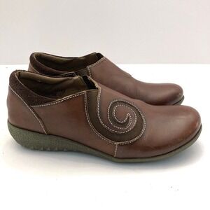 L' Artiste Spring Step Uno Casual Shoes Womens 6.5-7 EU 37 Brown Leather Swirl